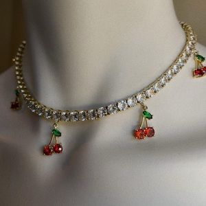 Cherry Charm Gold Necklace